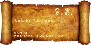 Hadady Marianna névjegykártya